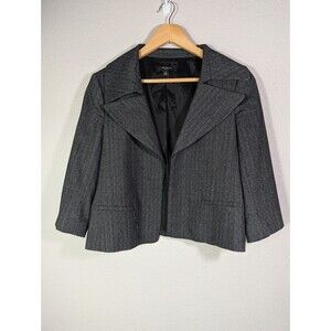 Ann Taylor Virgin Wool Polkadot Coat Size 6 Gray Blazer